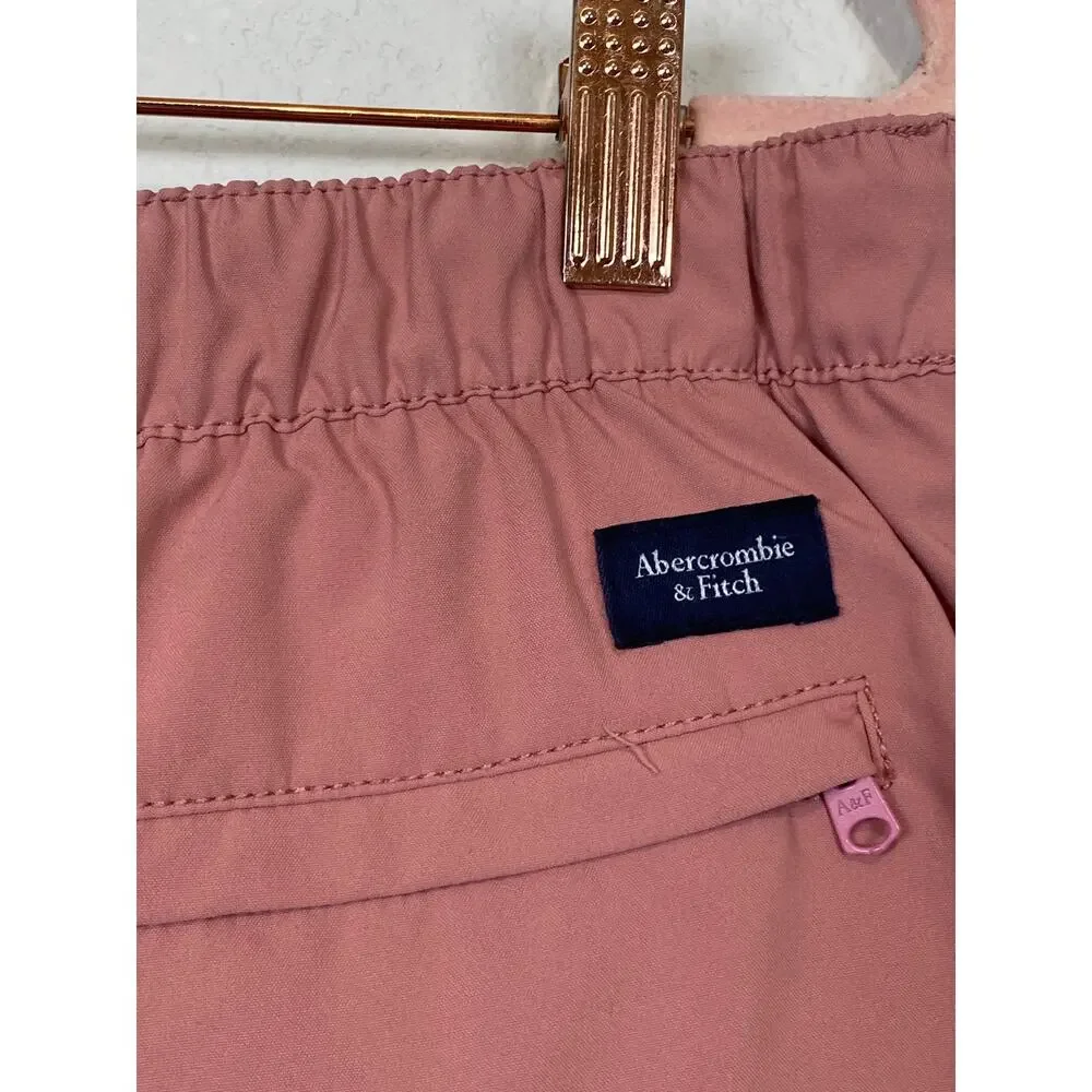 Abercrombie & Fitch Stretch Salmon Swim Trunk Lined Drawstring Pockets Size L